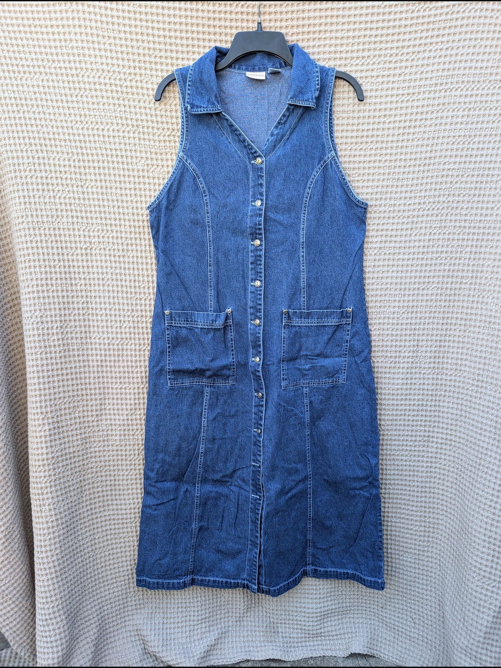 Sleeveless Denim Maxi Dress - Blue